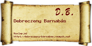 Debreczeny Barnabás névjegykártya