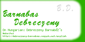 barnabas debreczeny business card